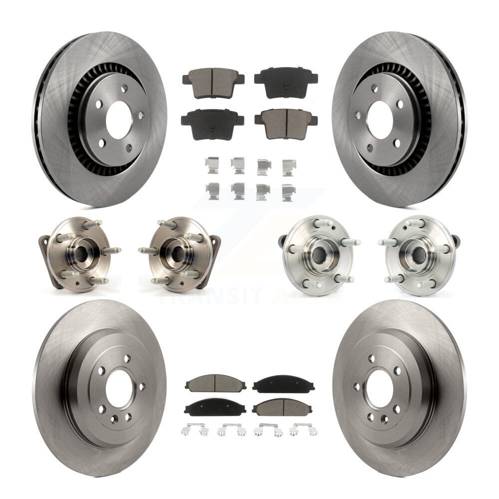 Kit de plaquettes de Rotor de frein, roulement de moyeu avant et arrière (10 pièces), pour Ford Five Hundres Taurus