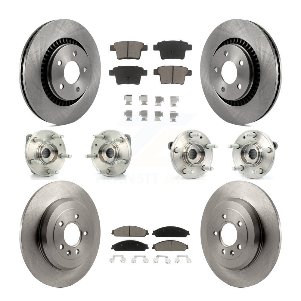 Kit de plaquettes de Rotor de frein, roulement de moyeu avant et arrière (10 pièces), pour Ford Five Hundres Taurus