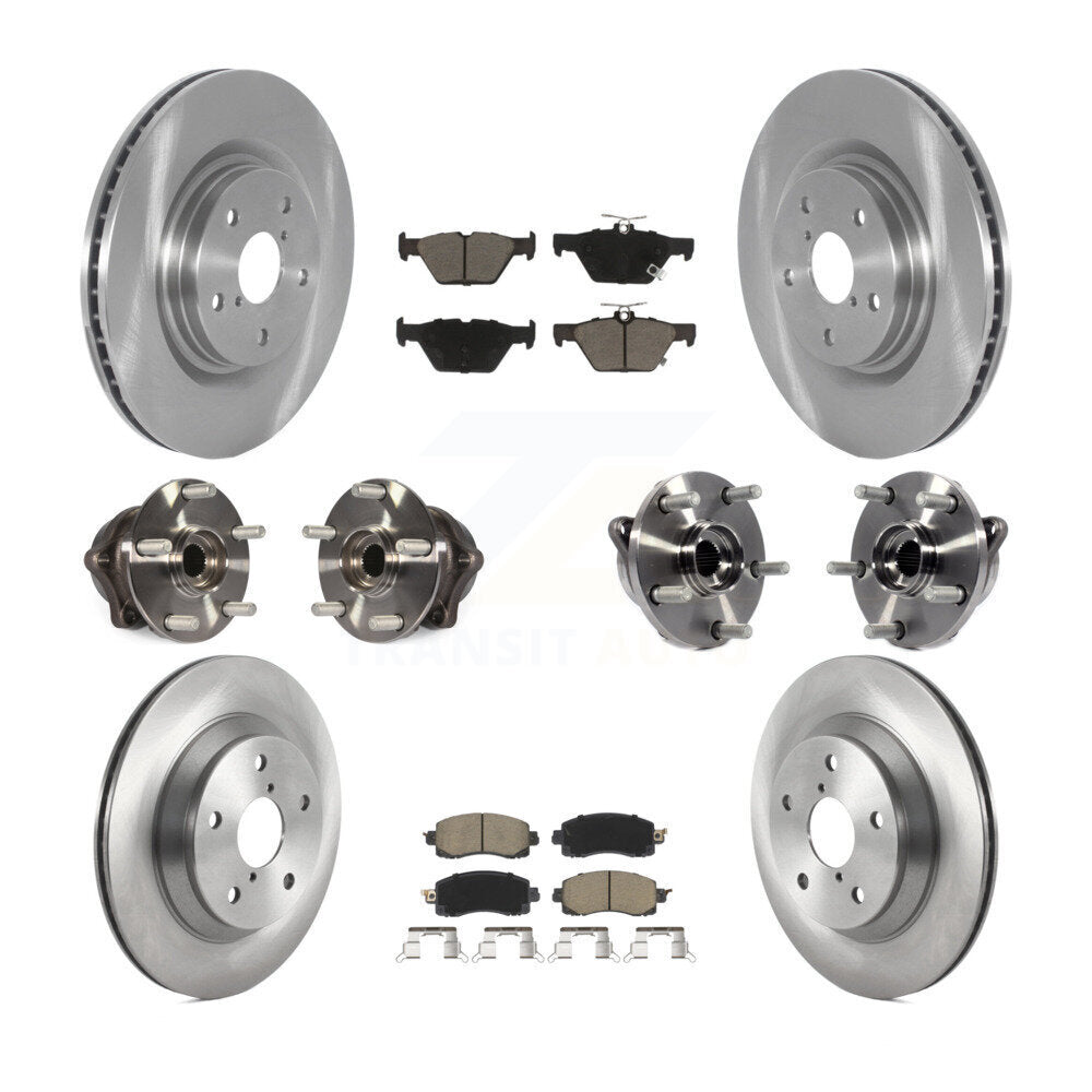 Kit de rotors et plaquettes de frein à disque de roulement de moyeu avant et arrière (10 pièces) pour Subaru Foreste
