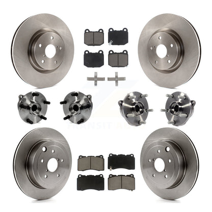 Kit de Rotor et de plaquettes de frein, roulement de moyeu avant et arrière (10 pièces) pour Subaru Impreza WRX ST