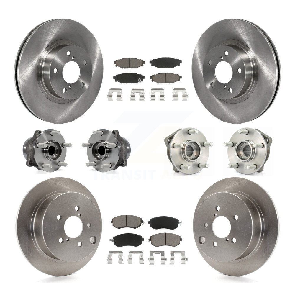 Kit de rotors et plaquettes de frein à disque, roulements de moyeu avant et arrière (10 pièces) pour Subaru Imprez