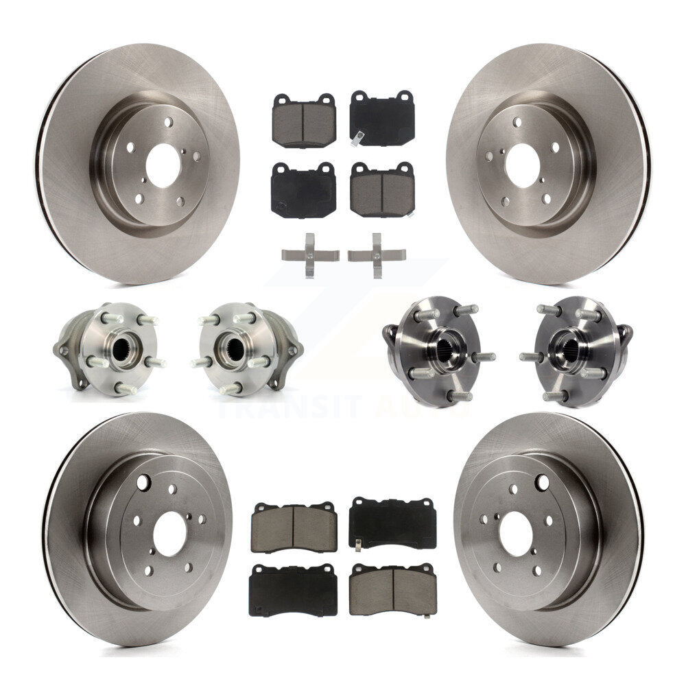 Kit de Rotor et de plaquettes de frein, roulement de moyeu avant et arrière (10 pièces) pour Subaru Impreza WRX ST