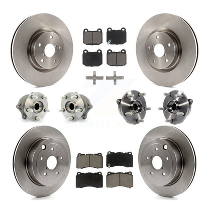Kit de Rotor et de plaquettes de frein, roulement de moyeu avant et arrière (10 pièces) pour Subaru Impreza WRX ST