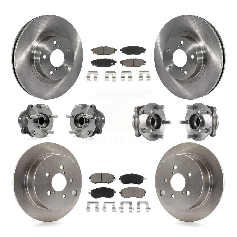Kit de rotors et plaquettes de frein à disque, roulements de moyeu avant et arrière (10 pièces) pour Subaru Imprez