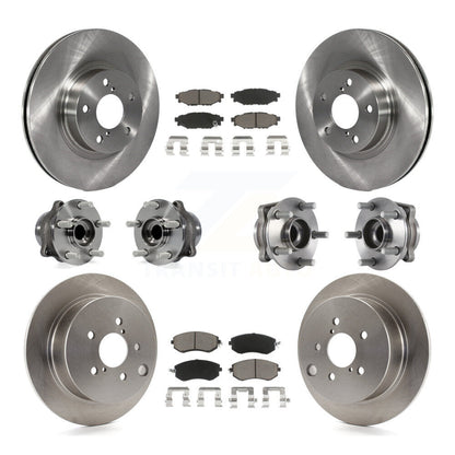 Kit de rotors et plaquettes de frein à disque, roulements de moyeu avant et arrière (10 pièces) pour Subaru Imprez