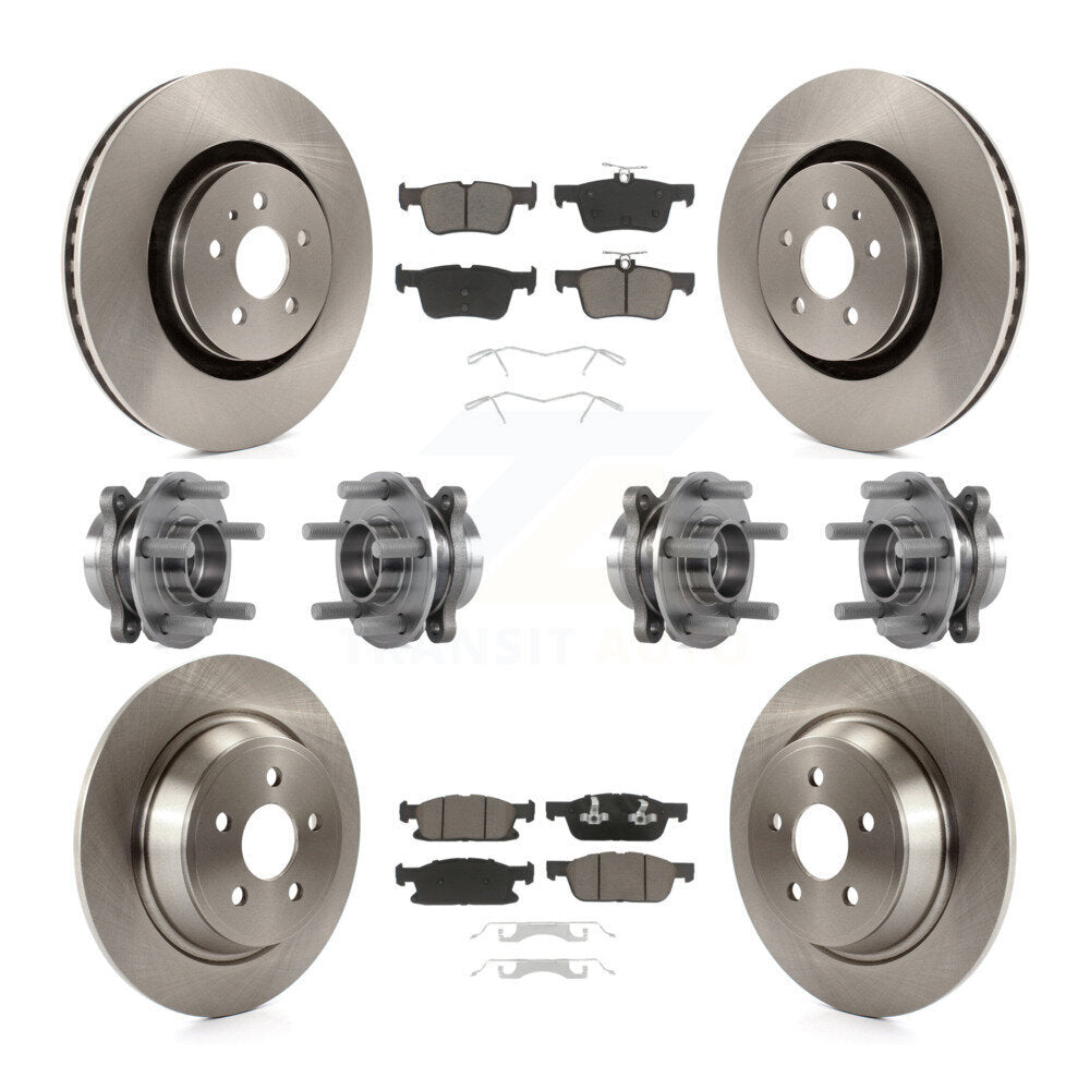 Kit de plaquettes de Rotor de frein, roulement de moyeu avant et arrière (10 pièces) pour Ford Edge Lincoln Nautilu