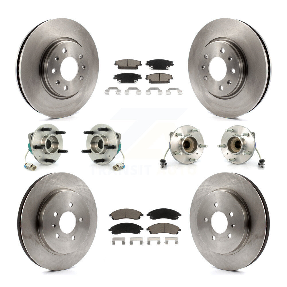 Kit de rotors et plaquettes de frein avec roulement de moyeu avant et arrière (10 pièces) pour Cadillac CTS Bas 06-07