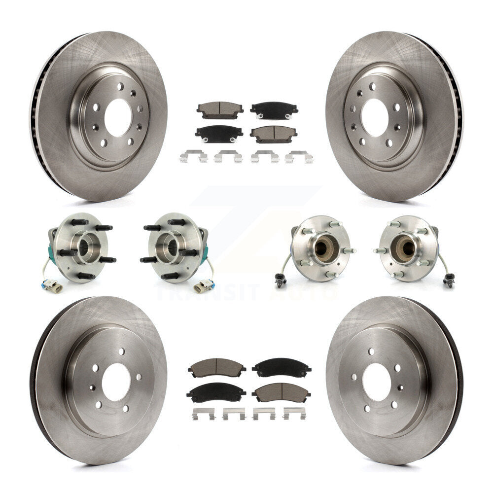 Kit de rotors et plaquettes de frein avec roulement de moyeu avant et arrière (10 pièces) pour Cadillac CTS Bas 06-07