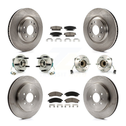 Kit de rotors et plaquettes de frein avec roulement de moyeu avant et arrière (10 pièces) pour Cadillac CTS Bas 06-07
