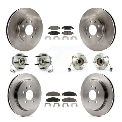 Kit de rotors et plaquettes de frein à disque, roulements de moyeu avant et arrière (10 pièces) pour Cadillac CTS