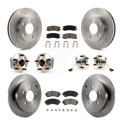 Kit de rotors et plaquettes de frein à disque, roulements de moyeu avant et arrière (10 pièces) pour Pontiac Aztek