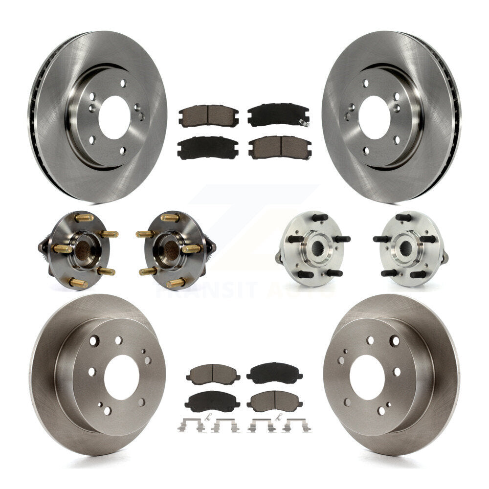 Kit de rotors et plaquettes de frein avec roulement de moyeu avant et arrière (10 pièces) pour Mitsubishi Galan 10-12