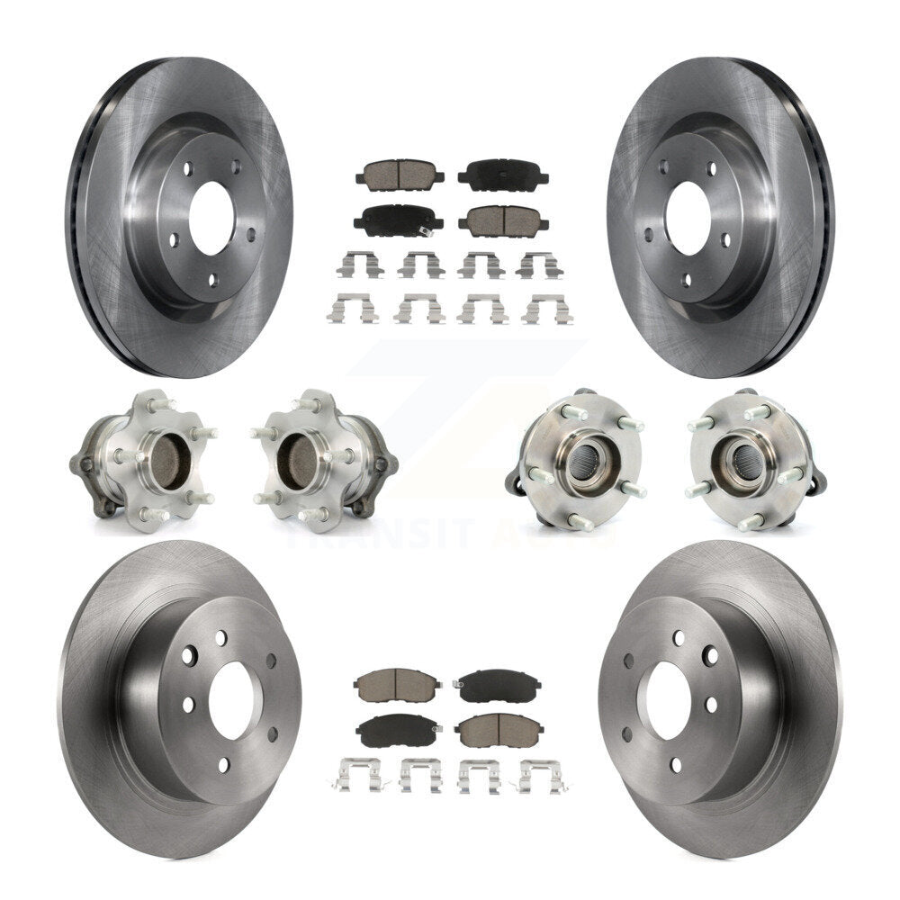 Kit de rotors et plaquettes de frein à disque, roulements de moyeu avant et arrière (10 pièces) pour Nissan Altima