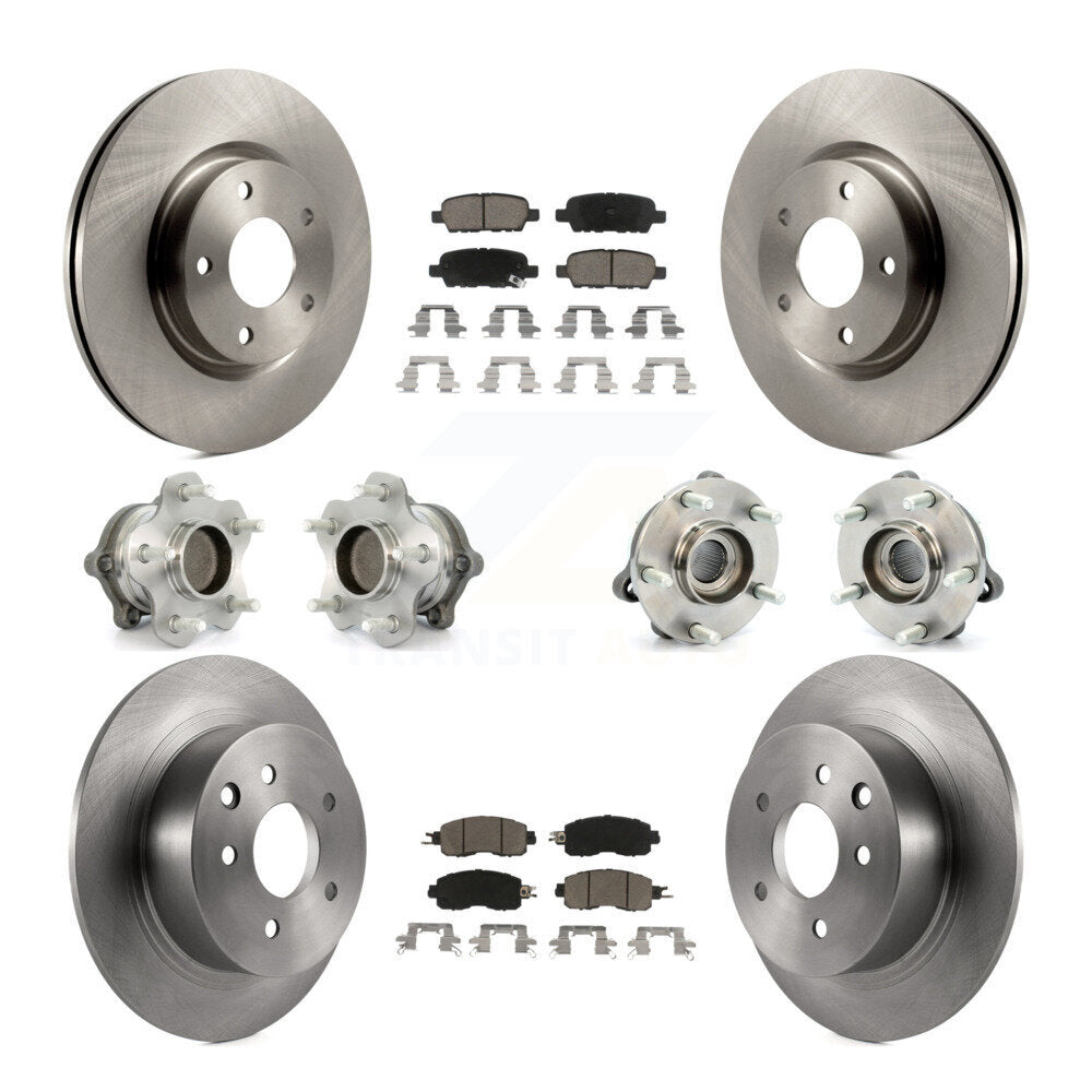 Kit de rotors et plaquettes de frein à disque, roulements de moyeu avant et arrière (10 pièces) pour Nissan Altima