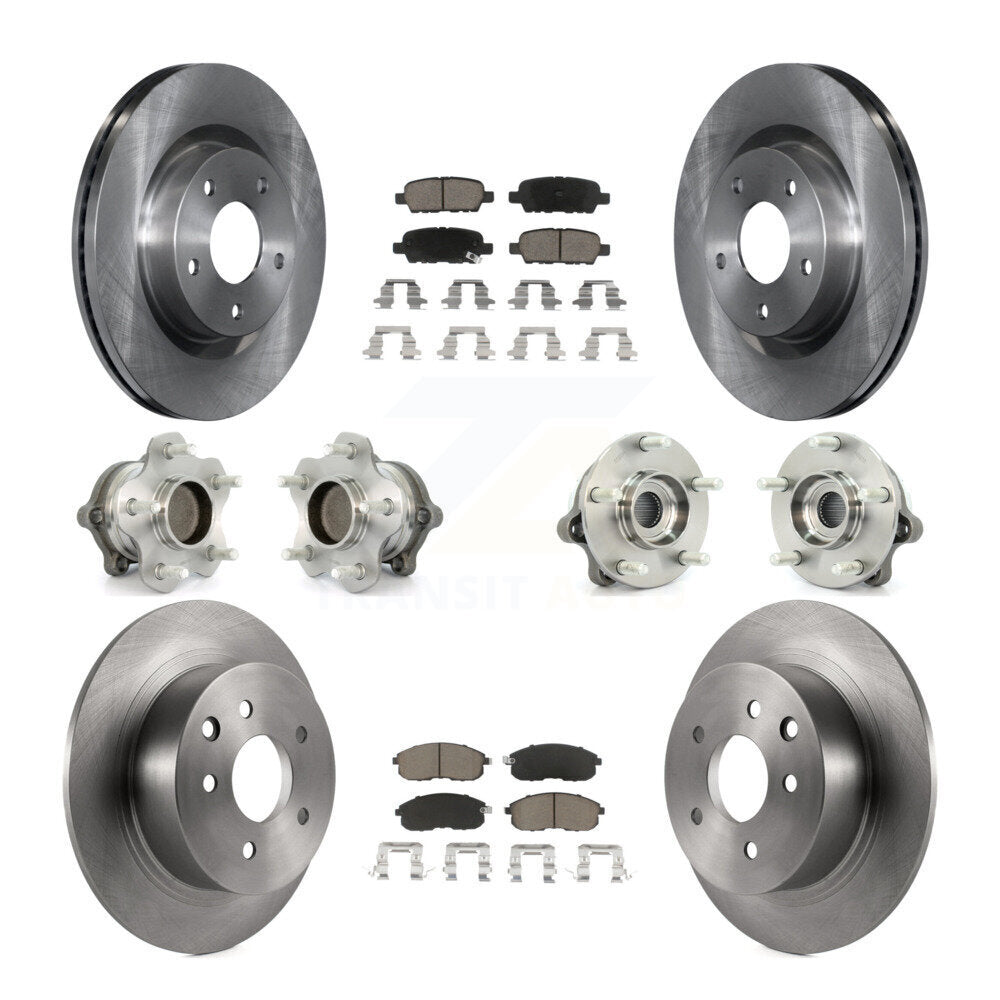 Kit de rotors et plaquettes de frein à disque, roulements de moyeu avant et arrière (10 pièces) pour Nissan Altima