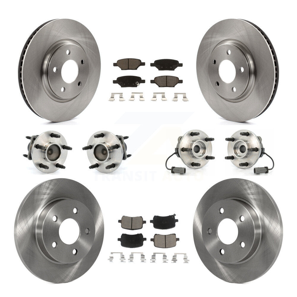 Kit de rotors et plaquettes de frein, roulement de moyeu avant et arrière (10 pièces) pour Chevrolet Cobalt Satur
