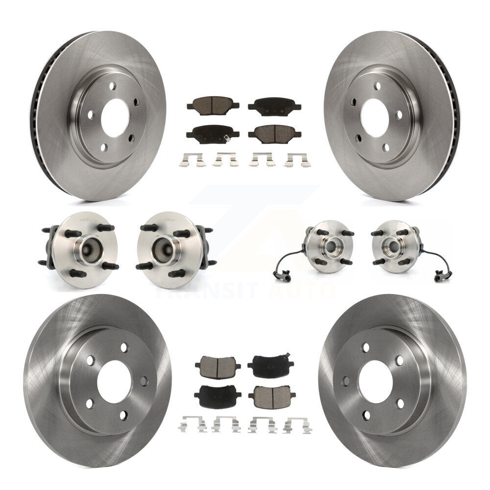 Kit de rotors et plaquettes de frein à disque, roulements de moyeu avant et arrière (10 pièces) pour Saturn Ion
