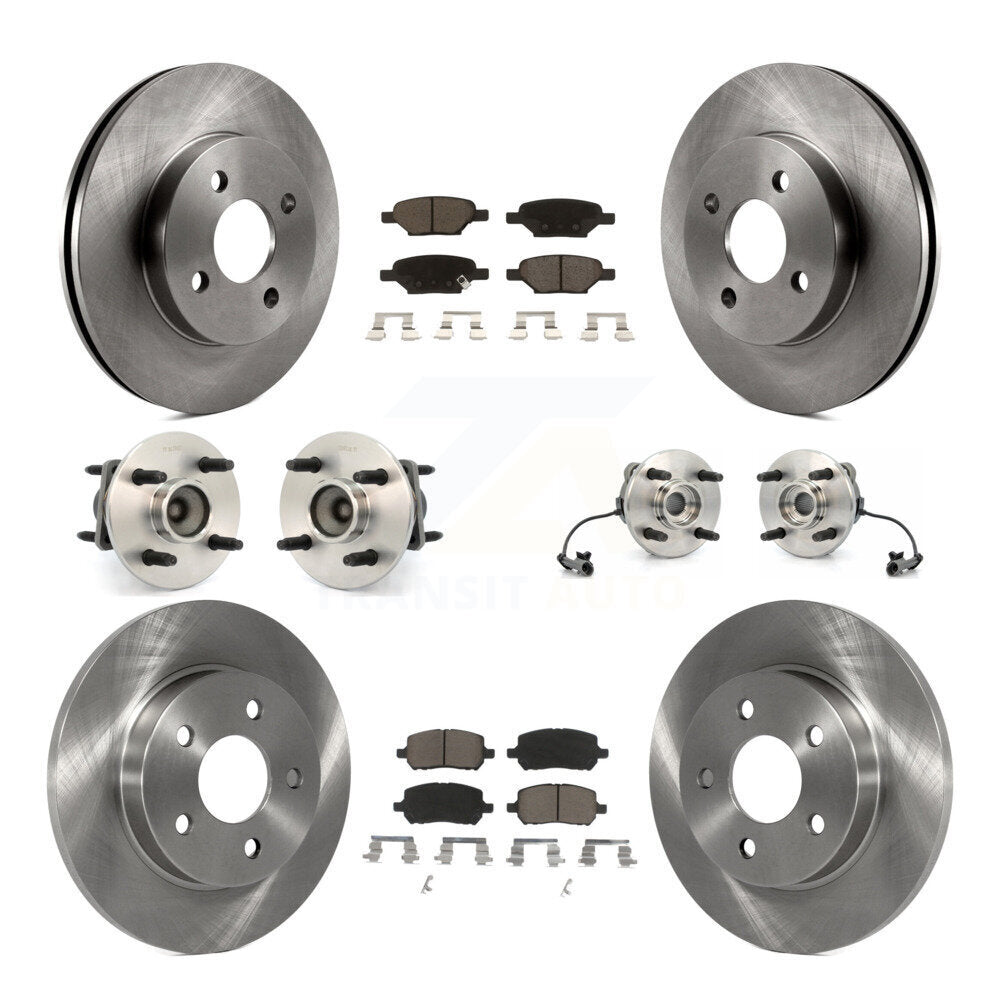 Kit de Rotor et de plaquettes de frein, roulement de moyeu avant et arrière (10 pièces) pour Pontiac G5 4 roues AB