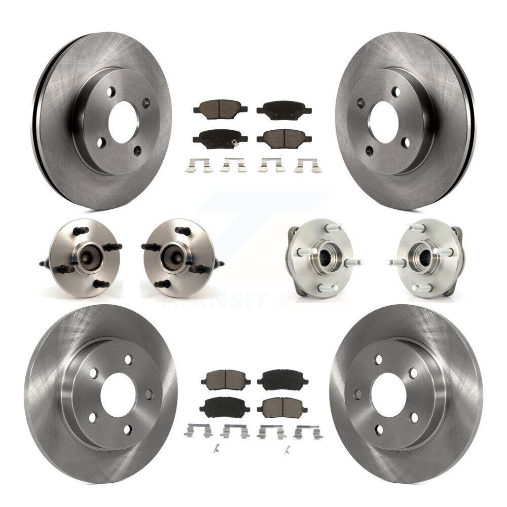 Kit de rotor et de plaquettes de frein, roulement de moyeu avant et arrière (10 pièces) pour Pontiac G5 non AB 07-10
