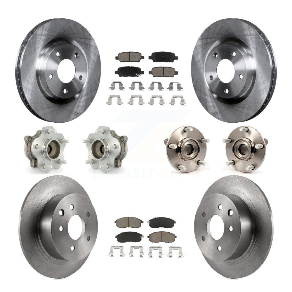 Kit de rotors et plaquettes de frein à disque, roulements de moyeu avant et arrière (10 pièces) pour Nissan Sentra