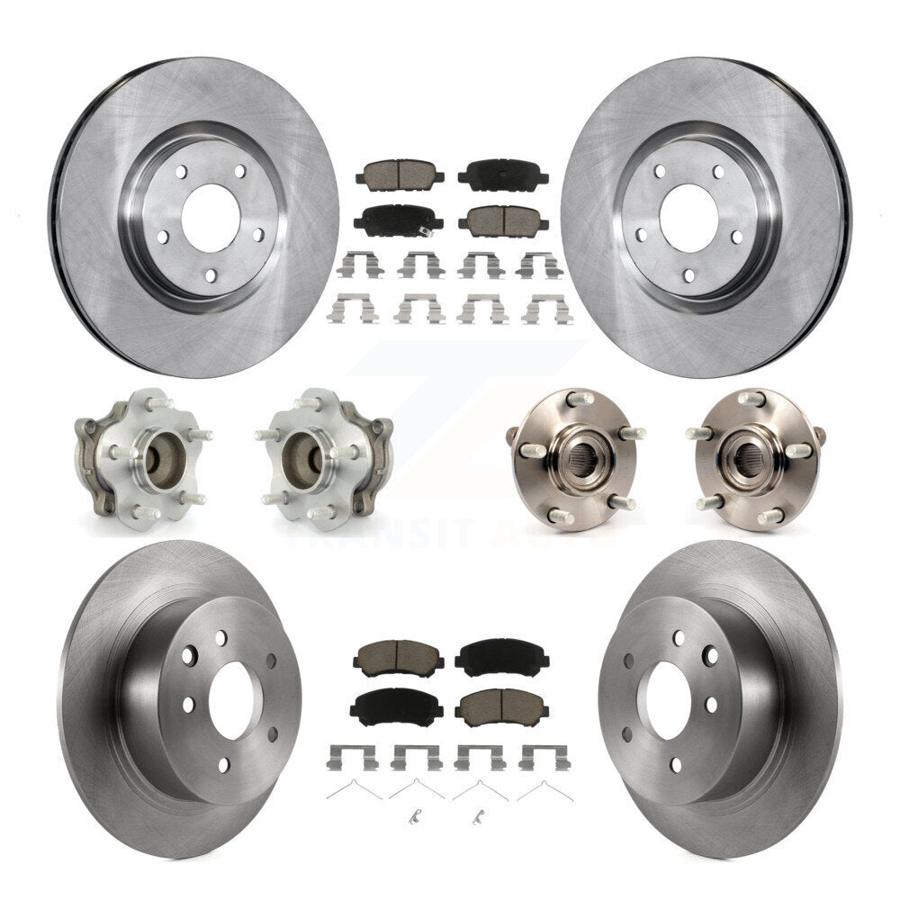 Kit de rotors et plaquettes de frein à disque, roulements de moyeu avant et arrière (10 pièces) pour Nissan Sentra