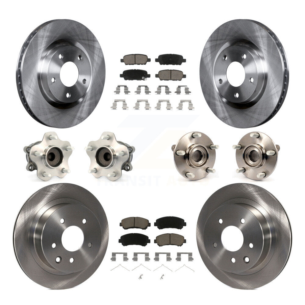 Kit de rotors et plaquettes de frein, roulement de moyeu avant et arrière (10 pièces) pour Nissan Rogue Select FW