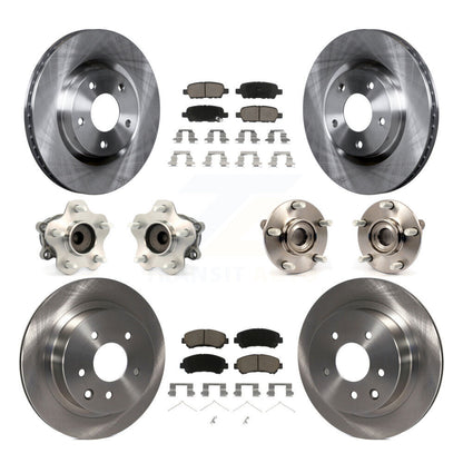 Kit de rotors et plaquettes de frein, roulement de moyeu avant et arrière (10 pièces) pour Nissan Rogue Select FW