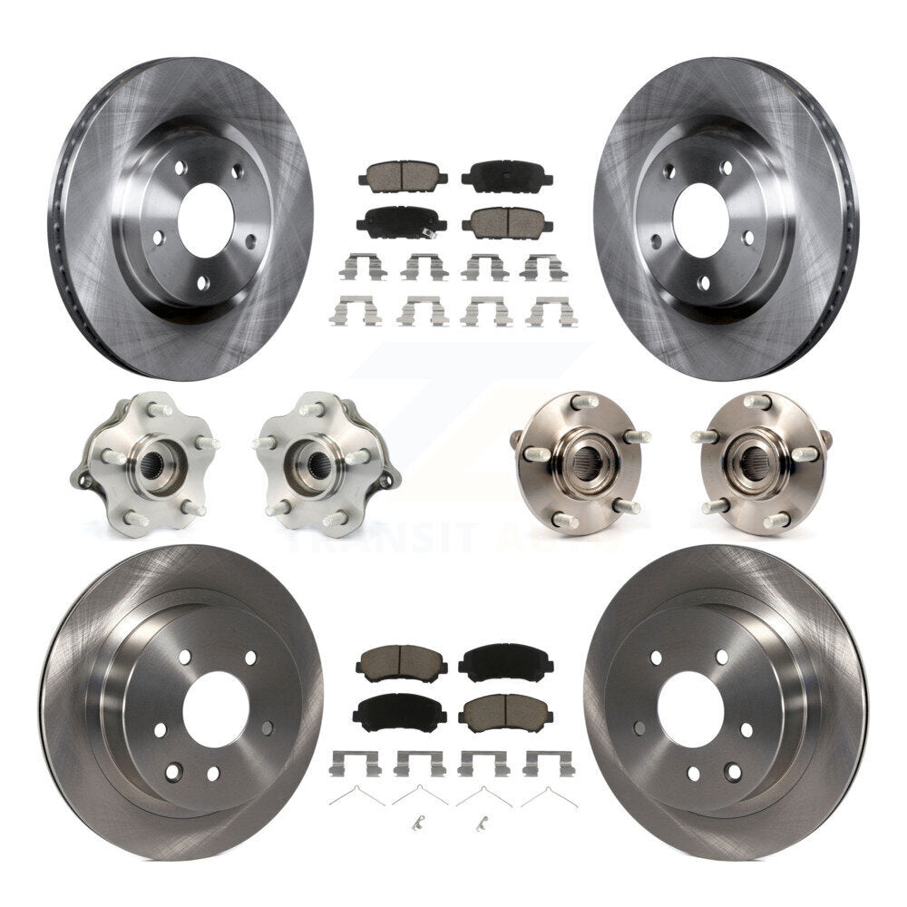 Kit de Rotor et plaquettes de frein à disque, roulement de moyeu avant et arrière (10 pièces) pour Nissan Rogue AW
