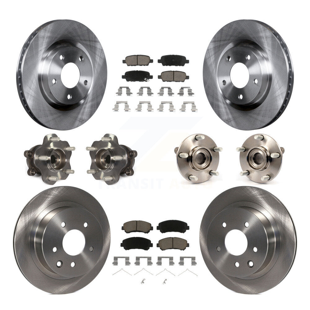 Kit de rotors et plaquettes de frein, roulement de moyeu avant et arrière (10 pièces) pour Nissan Rogue Select AW
