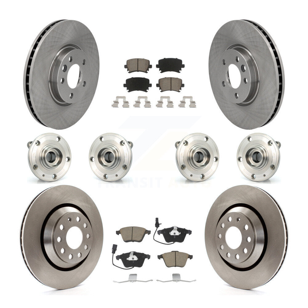 Kit de rotors et plaquettes de frein à disque, roulements de moyeu avant et arrière (10 pièces) pour Volkswagen CC