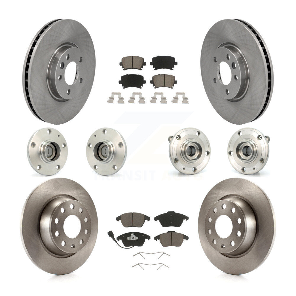 Kit de rotors et plaquettes de frein à disque, roulements de moyeu avant et arrière (10 pièces) pour Volkswagen CC