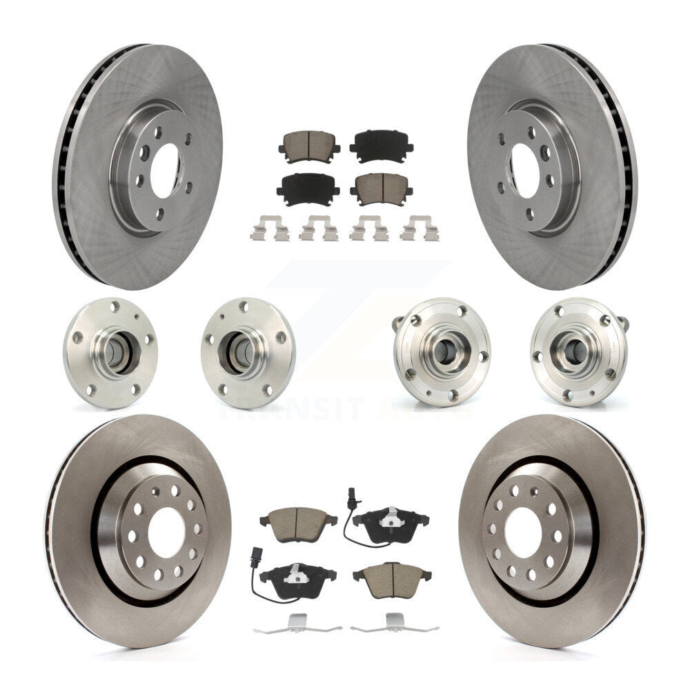 Kit de rotors et plaquettes de frein à disque, roulements de moyeu avant et arrière (10 pièces) pour Volkswagen CC