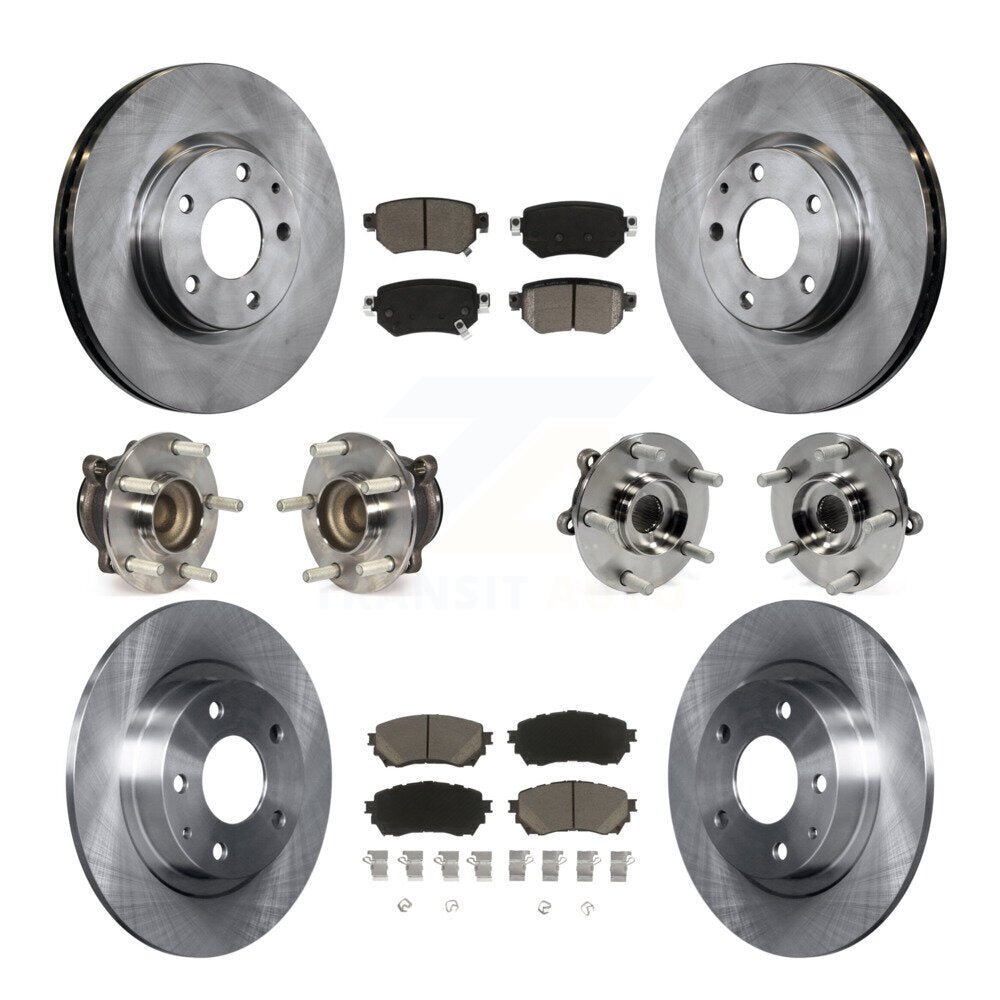 Kit de rotor et de plaquettes de frein à disque, roulement de moyeu avant et arrière (10 pièces) pour Mazda 2016 – 2018