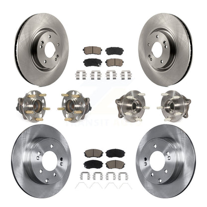 Kit de rotors et plaquettes de frein à disque, roulements de moyeu avant et arrière (10 pièces) pour Kia Optima