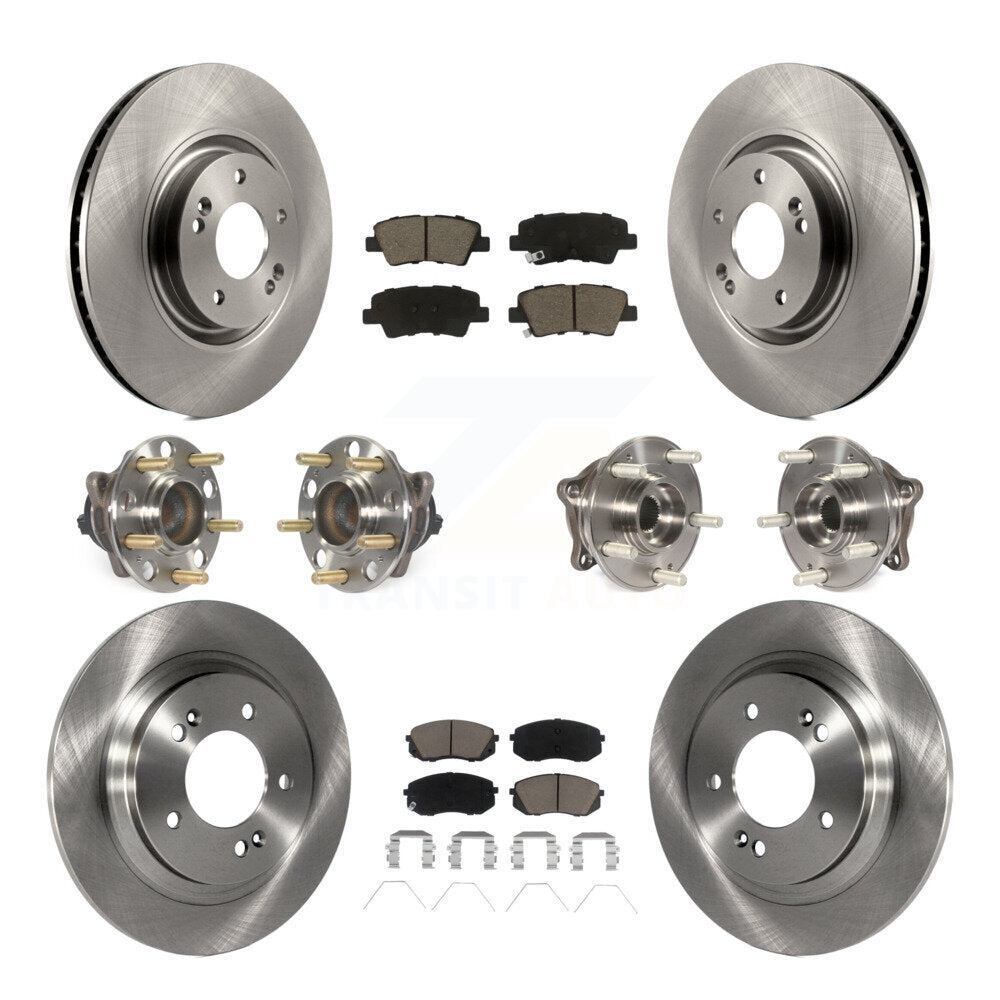 Kit de rotors et plaquettes de frein à disque, roulements de moyeu avant et arrière (10 pièces) pour Kia Optima