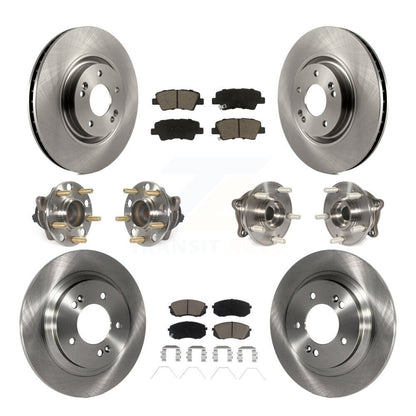 Kit de rotors et plaquettes de frein à disque, roulements de moyeu avant et arrière (10 pièces) pour Kia Optima