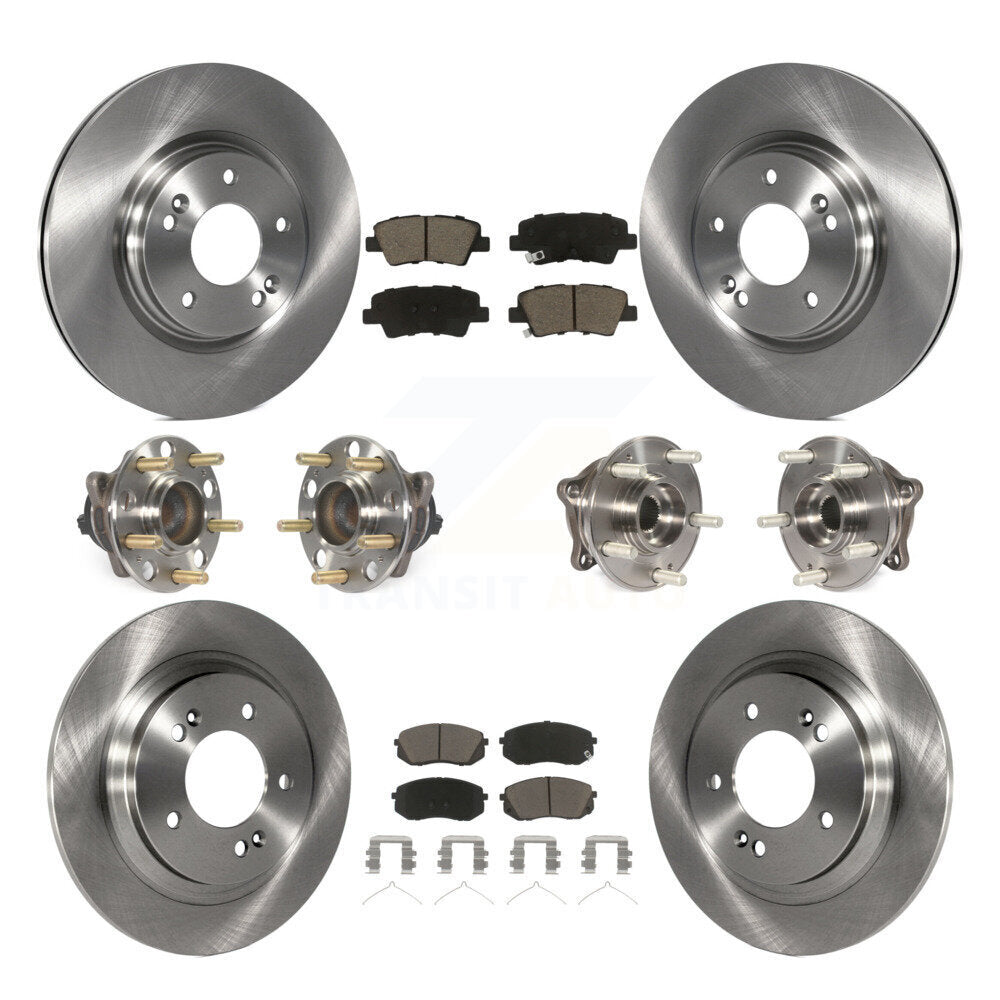 Kit de rotors et plaquettes de frein à disque, roulements de moyeu avant et arrière (10 pièces) pour Kia Optima