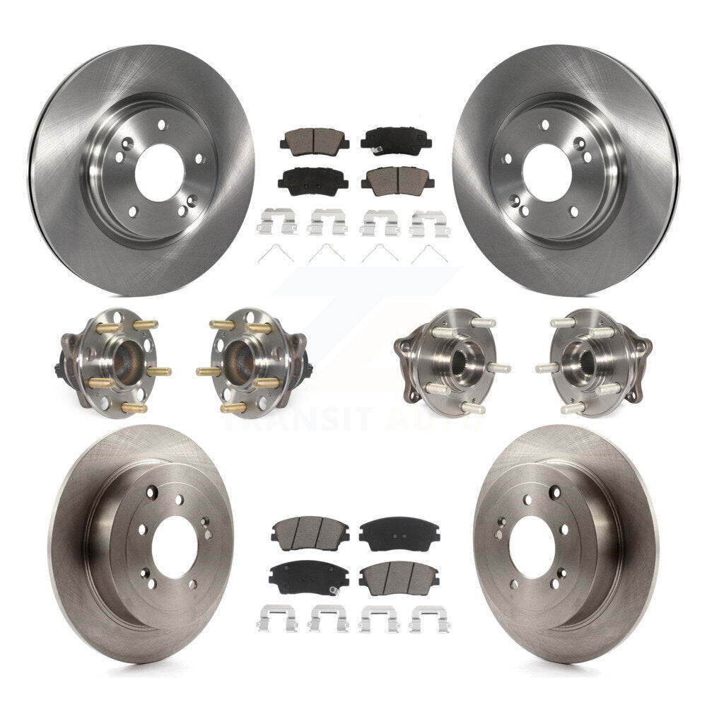 Kit de rotors et plaquettes de frein à disque, roulement de moyeu avant et arrière (10 pièces) pour Hyundai Tucson Ki