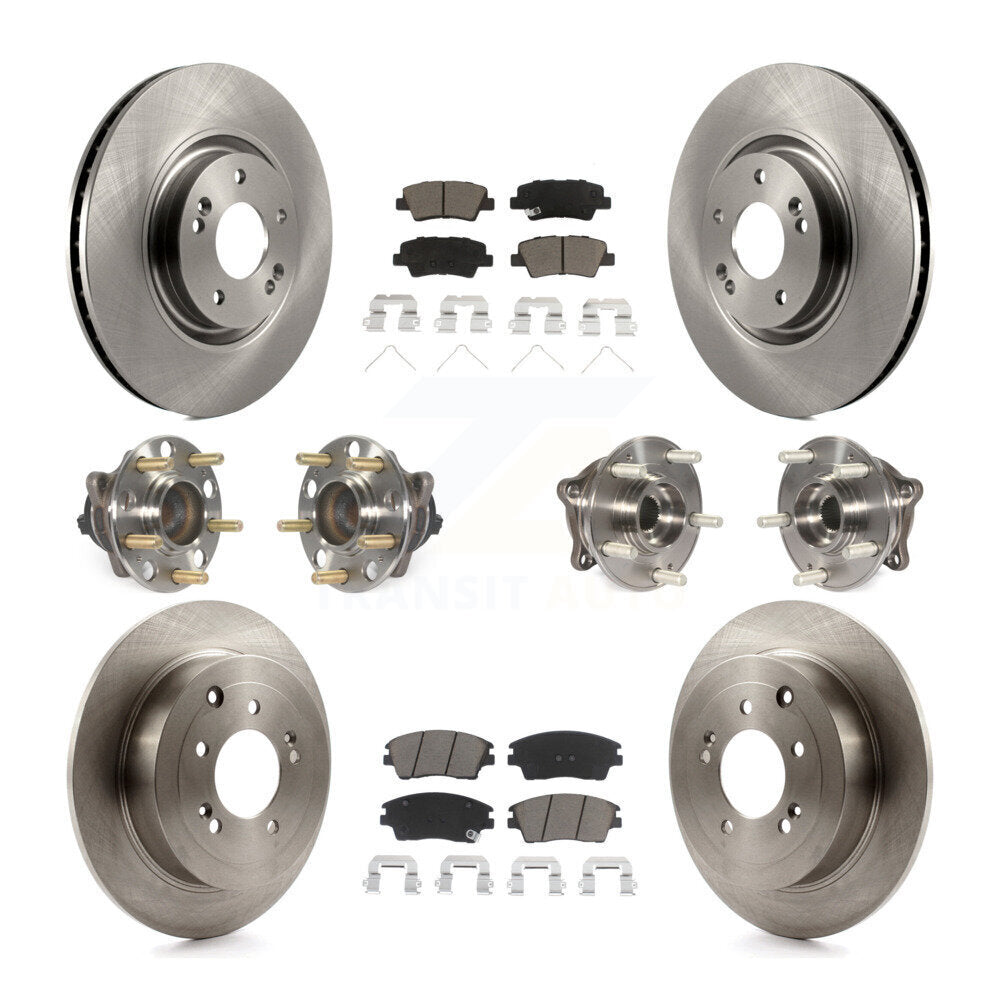 Kit de rotors et plaquettes de frein à disque, roulements de moyeu avant et arrière (10 pièces) pour Kia Sportage