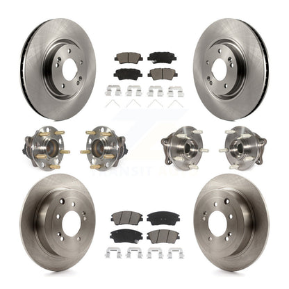 Kit de rotors et plaquettes de frein à disque, roulements de moyeu avant et arrière (10 pièces) pour Kia Sportage