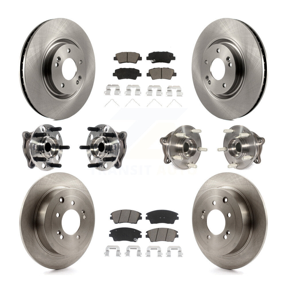 Kit de rotors et plaquettes de frein à disque, roulements de moyeu avant et arrière (10 pièces) pour Kia Sportage