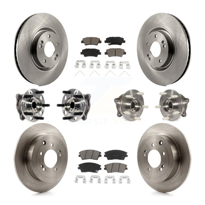 Kit de rotors et plaquettes de frein à disque, roulements de moyeu avant et arrière (10 pièces) pour Kia Sportage