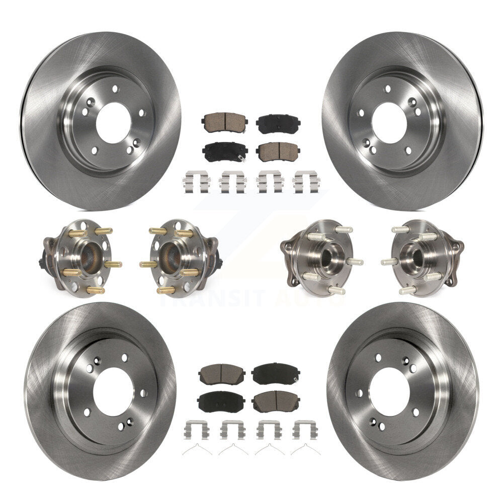 Kit de rotors et plaquettes de frein à disque, roulements de moyeu avant et arrière (10 pièces) pour Kia Optima