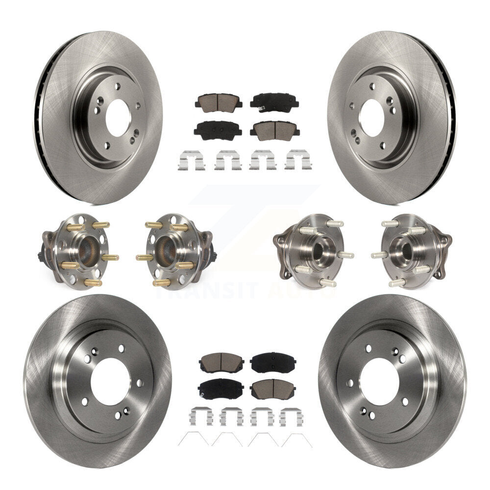 Kit de plaquettes de Rotor de frein, roulement de moyeu avant et arrière (10 pièces) pour moteur à gaz Hyundai Sonata