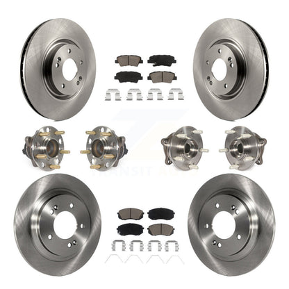 Kit de plaquettes de Rotor de frein, roulement de moyeu avant et arrière (10 pièces) pour moteur à gaz Hyundai Sonata
