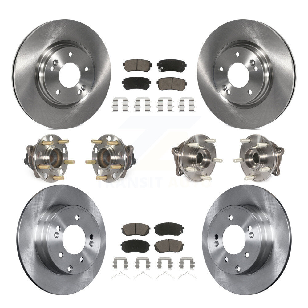 Kit de plaquettes de Rotor de frein, roulement de moyeu avant et arrière (10 pièces) pour moteur à gaz Hyundai Sonata
