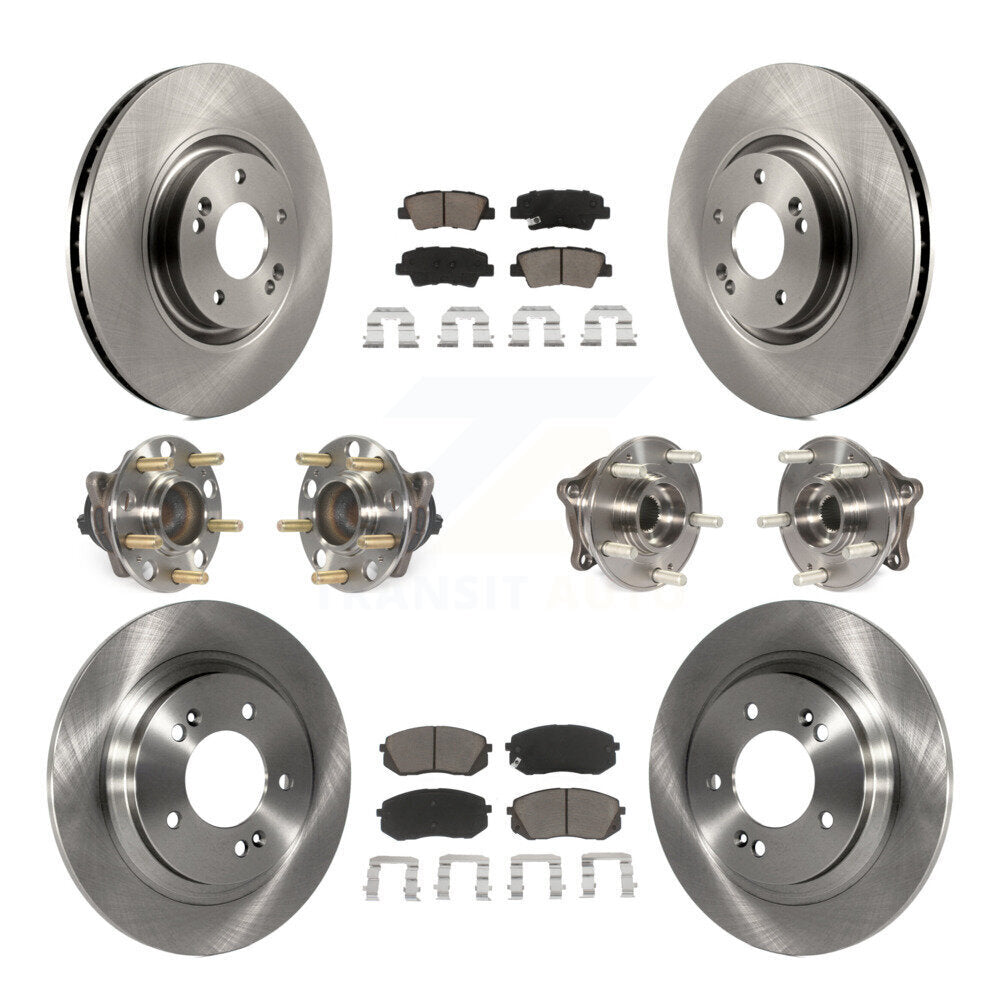Kit de plaquettes de Rotor de frein, roulement de moyeu avant et arrière (10 pièces) pour moteur à gaz Hyundai Sonata
