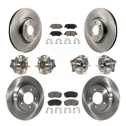 Kit de plaquettes de Rotor de frein, roulement de moyeu avant et arrière (10 pièces) pour moteur à gaz Hyundai Sonata