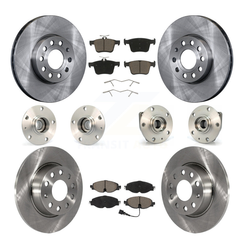 Kit de rotors et plaquettes de frein avec roulement de moyeu avant et arrière (10 pièces) pour Volkswagen e-Gol 15-19