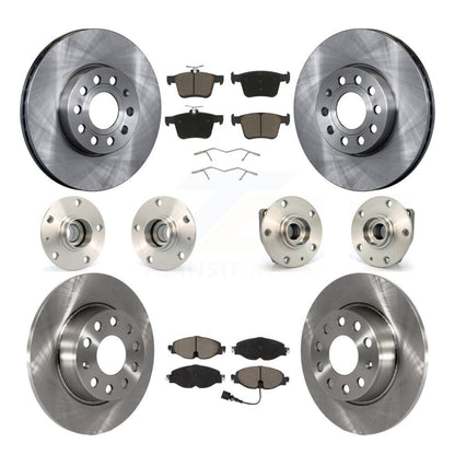 Kit de rotors et plaquettes de frein avec roulement de moyeu avant et arrière (10 pièces) pour Volkswagen e-Gol 15-19